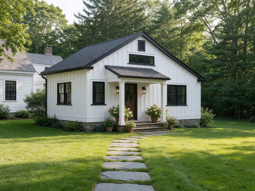 Small shingled cottage used as an accessory dwelling unit